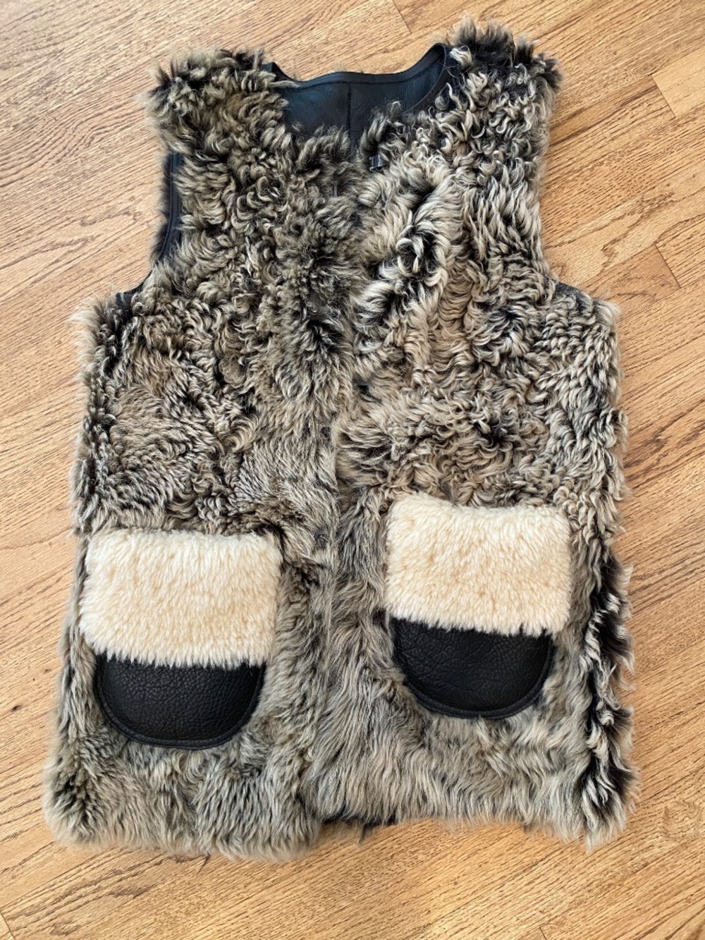 Coach Curly Lamb Shearling and Leather Vest